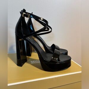 Michael Kors Glossy Black Strappy Heels
